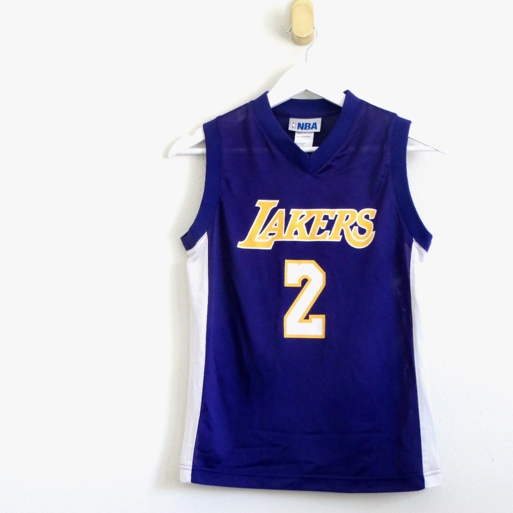 NBA Los Angeles Lakers LONZO BALL Jersey #2 Purple Boys SZ 10-12 Years
